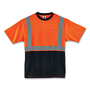 ergodyne GloWear 8289BK Class 2 Hi-Vis T-Shirt with Black Bottom, Small, Orange (EGO22512)