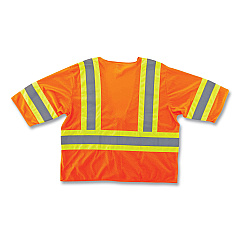 ergodyne GloWear 8330Z Class 3 Two-Tone Zipper Vest, Polyester, 4X-Large/5X-Large, Orange (EGO22179)