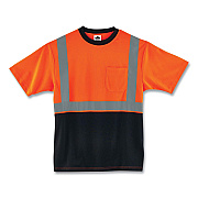 ergodyne GloWear 8289BK Class 2 Hi-Vis T-Shirt with Black Bottom, 2X-Large, Orange (EGO22516)