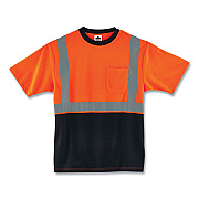 ergodyne GloWear 8289BK Class 2 Hi-Vis T-Shirt with Black Bottom, Medium, Orange (EGO22513)