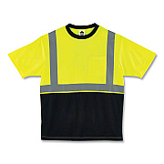 ergodyne GloWear 8289BK Class 2 Hi-Vis T-Shirt with Black Bottom, 3X-Large, Lime (EGO22507)