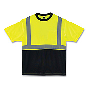 ergodyne GloWear 8289BK Class 2 Hi-Vis T-Shirt with Black Bottom, Medium, Lime (EGO22503)