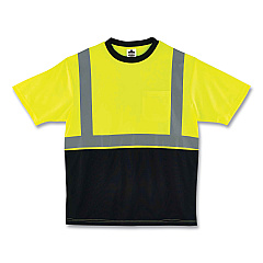 ergodyne GloWear 8289BK Class 2 Hi-Vis T-Shirt with Black Bottom, Medium, Lime (EGO22503)