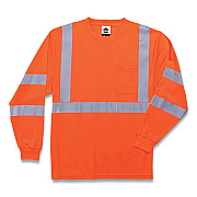 ergodyne GloWear 8391 Class 3 Hi-Vis Long Sleeve Shirt, Polyester, Orange, 3X-Large (EGO21717)