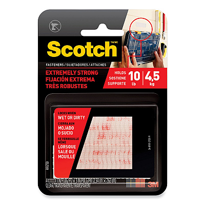 Scotch Extreme Fasteners, 1" x 3", Clear, 2/Pack (MMMRF6730)
