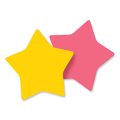 Post-it Notes Die-Cut Star Shaped Notepads, 2.6" x 2.6", Assorted Colors, 75 Sheets/Pad, 2 Pads/Pack (MMM70005114114)