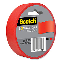 Scotch Expressions Masking Tape, 3" Core, 0.94" x 20 yds, Primary Red (MMM3437PRD)