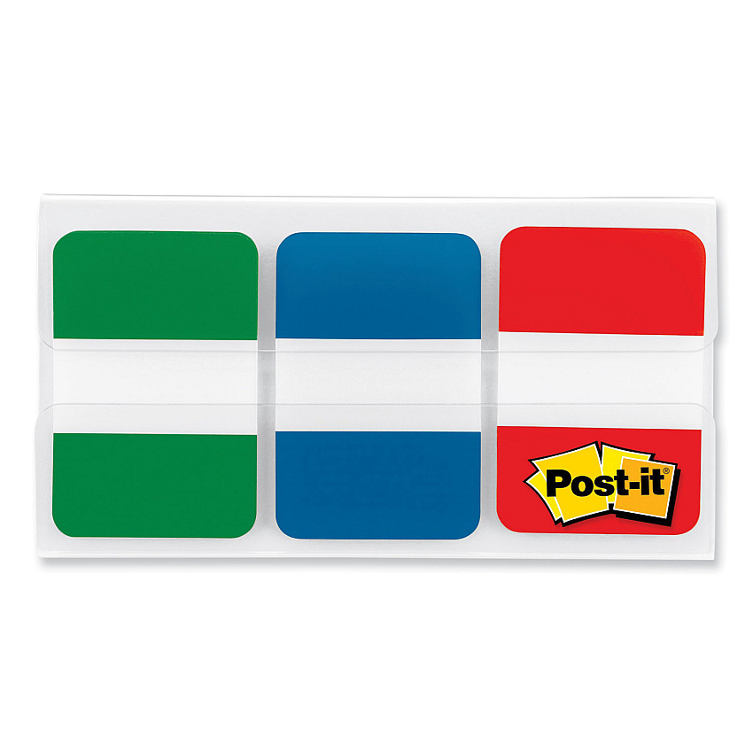 Post-it Tabs 1" Plain Solid Color Tabs, 1/5-Cut, Assorted Colors, 1" Wide, 66/Pack (MMM686GBR)