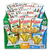 Sensible Portions Veggie Straws, Cheddar Cheese/Sea Salt/Zesty Ranch, 1 oz Bag, 30 Bags/Carton (GRR22000413)