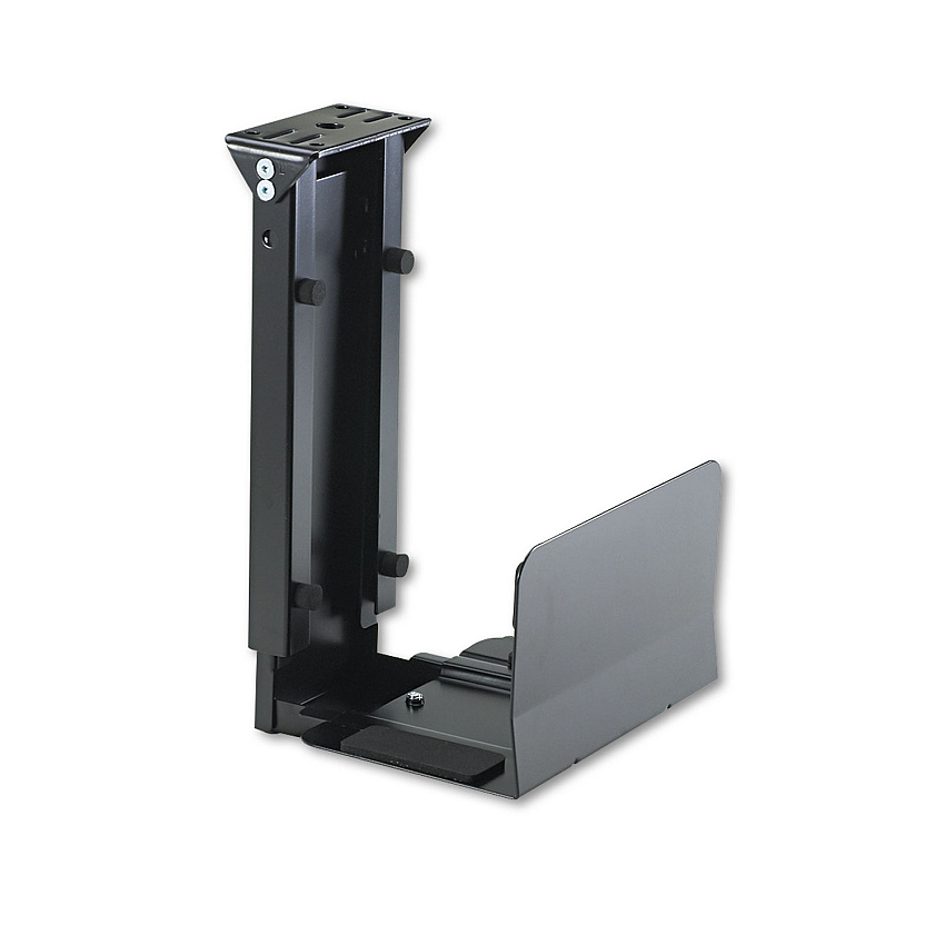 Safco Ergo-Comfort Fixed-Mount Under Desk CPU Holder, Supports 60 lb, 7w x 9.5d x 14h, Black (SAF2176)