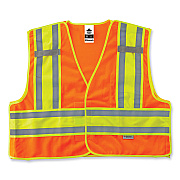 ergodyne GloWear 8245PSV Class 2 Public Safety Vest, Polyester, 2X-Large/3X-Large, Orange (EGO23387)