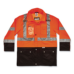 ergodyne GloWear 8386 Class 3 Hi-Vis Outer Shell Jacket, Polyester, 3X-Large, Orange (EGO25467)