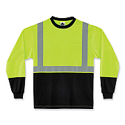 ergodyne GloWear 8291BK Type R Class 2 Black Front Long Sleeve T-Shirt, Polyester, 4X-Large, Lime (EGO22708)