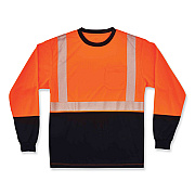 ergodyne GloWear 8281BK Class 2 Long Sleeve Shirt with Black Bottom, Polyester, Medium, Orange (EGO22683)