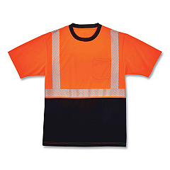 ergodyne GloWear 8280BK Class 2 Performance T-Shirt with Black Bottom, Polyester, 4X-Large, Orange (EGO22588)