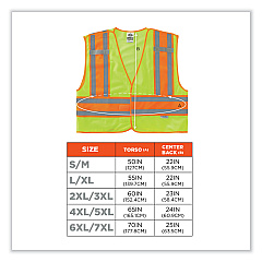 ergodyne GloWear 8245PSV Class 2 Public Safety Vest, Polyester, 6X-Large/7X-Large, Lime (EGO24000)