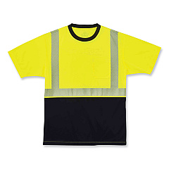 ergodyne GloWear 8280BK Class 2 Performance T-Shirt with Black Bottom, Polyester, 3X-Large, Lime (EGO22537)