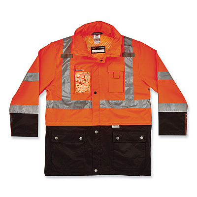 ergodyne GloWear 8386 Class 3 Hi-Vis Outer Shell Jacket, Polyester, 2X-Large, Orange (EGO25466)