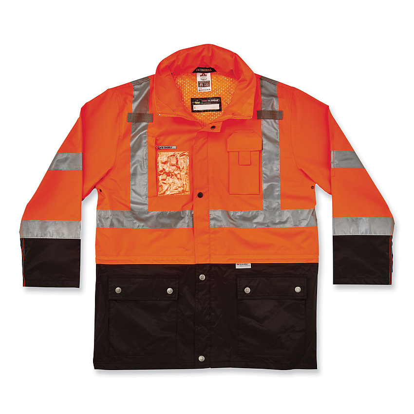 ergodyne GloWear 8386 Class 3 Hi-Vis Outer Shell Jacket, Polyester, 2X-Large, Orange (EGO25466)