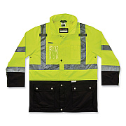 ergodyne GloWear 8386 Class 3 Hi-Vis Outer Shell Jacket, Polyester, 5X-Large, Lime (EGO25379)
