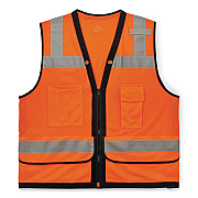 ergodyne GloWear 8253HDZ Class 2 Heavy-Duty Mesh Surveyors Vest, Polyester, Small/Medium, Orange (EGO23313)