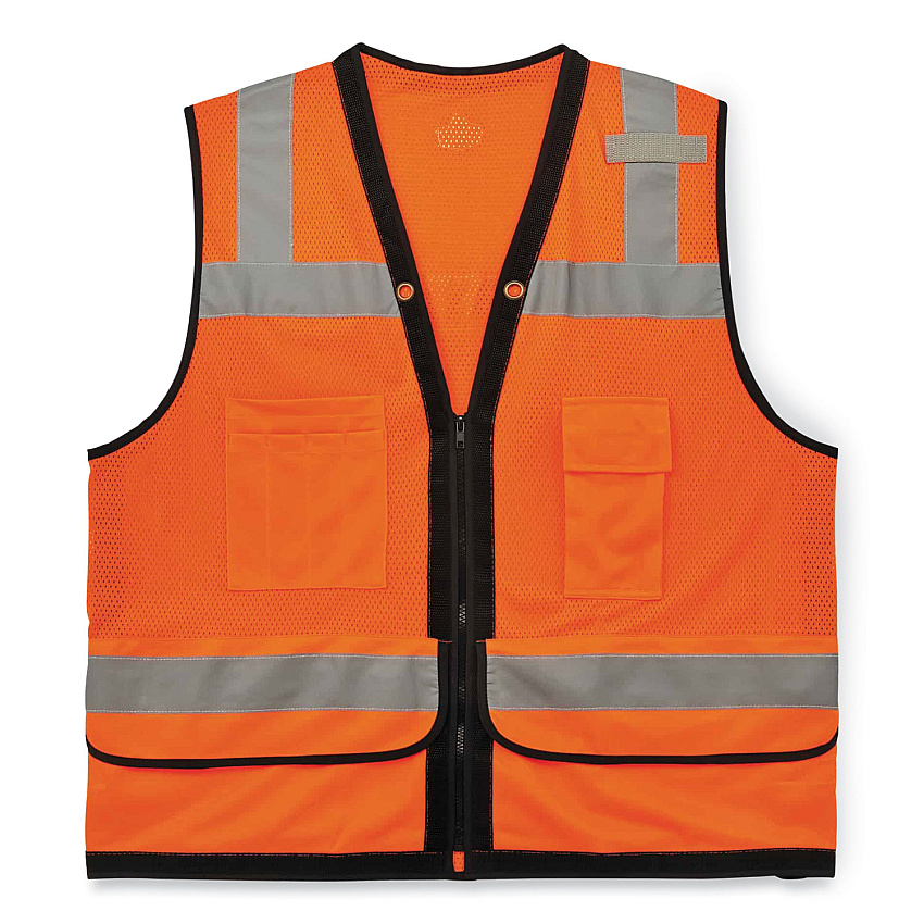 ergodyne GloWear 8253HDZ Class 2 Heavy-Duty Mesh Surveyors Vest, Polyester, Small/Medium, Orange (EGO23313)