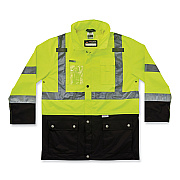 ergodyne GloWear 8386 Class 3 Hi-Vis Outer Shell Jacket, Polyester, Large, Lime (EGO25374)
