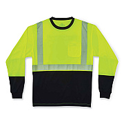 ergodyne GloWear 8281BK Class 2 Long Sleeve Shirt with Black Bottom, Polyester, 3X-Large, Lime (EGO22637)