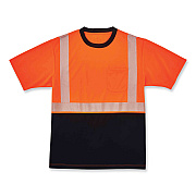 ergodyne GloWear 8280BK Class 2 Performance T-Shirt with Black Bottom, Polyester, 2X-Large, Orange (EGO22586)