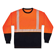 ergodyne GloWear 8281BK Class 2 Long Sleeve Shirt with Black Bottom, Polyester, X-Large, Orange (EGO22685)