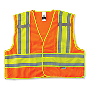 ergodyne GloWear 8245PSV Class 2 Public Safety Vest, Polyester, Large/X-Large, Orange (EGO23385)