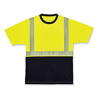 ergodyne GloWear 8280BK Class 2 Performance T-Shirt with Black Bottom, Polyester, 2X-Large, Lime (EGO22536)