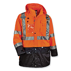 ergodyne GloWear 8386 Class 3 Hi-Vis Outer Shell Jacket, Polyester, 5X-Large, Orange (EGO25469)