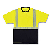 ergodyne GloWear 8280BK Class 2 Performance T-Shirt with Black Bottom, Polyester, 4X-Large, Lime (EGO22538)