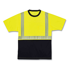 ergodyne GloWear 8280BK Class 2 Performance T-Shirt with Black Bottom, Polyester, 4X-Large, Lime (EGO22538)