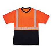 ergodyne GloWear 8280BK Class 2 Performance T-Shirt with Black Bottom, Polyester, 3X-Large, Orange (EGO22587)