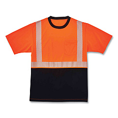 ergodyne GloWear 8280BK Class 2 Performance T-Shirt with Black Bottom, Polyester, 3X-Large, Orange (EGO22587)