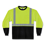 ergodyne GloWear 8291BK Type R Class 2 Black Front Long Sleeve T-Shirt, Polyester, 5X-Large, Lime (EGO22709)