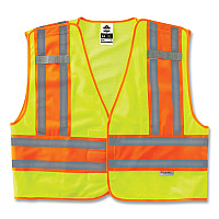 ergodyne GloWear 8245PSV Class 2 Public Safety Vest, Polyester, 2X-Large/3X-Large, Lime (EGO23397)