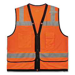 ergodyne GloWear 8253HDZ Class 2 Heavy-Duty Mesh Surveyors Vest, Polyester, Large/X-Large, Orange (EGO23315)