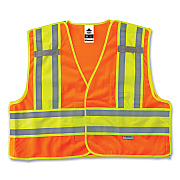 ergodyne GloWear 8245PSV Class 2 Public Safety Vest, Polyester, 6X-Large/7X-Large, Orange (EGO23390)
