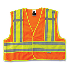 ergodyne GloWear 8245PSV Class 2 Public Safety Vest, Polyester, 6X-Large/7X-Large, Orange (EGO23390)