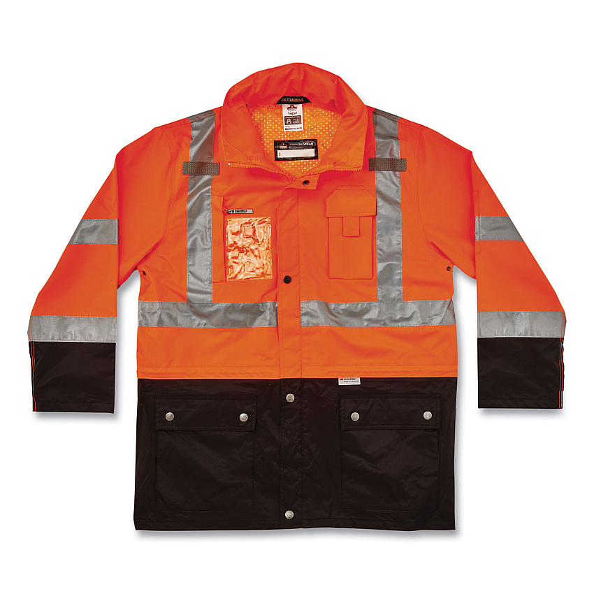 ergodyne GloWear 8386 Class 3 Hi-Vis Outer Shell Jacket, Polyester, 4X-Large, Orange (EGO25468)