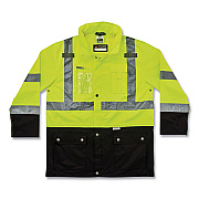 ergodyne GloWear 8386 Class 3 Hi-Vis Outer Shell Jacket, Polyester, Medium, Lime (EGO25373)