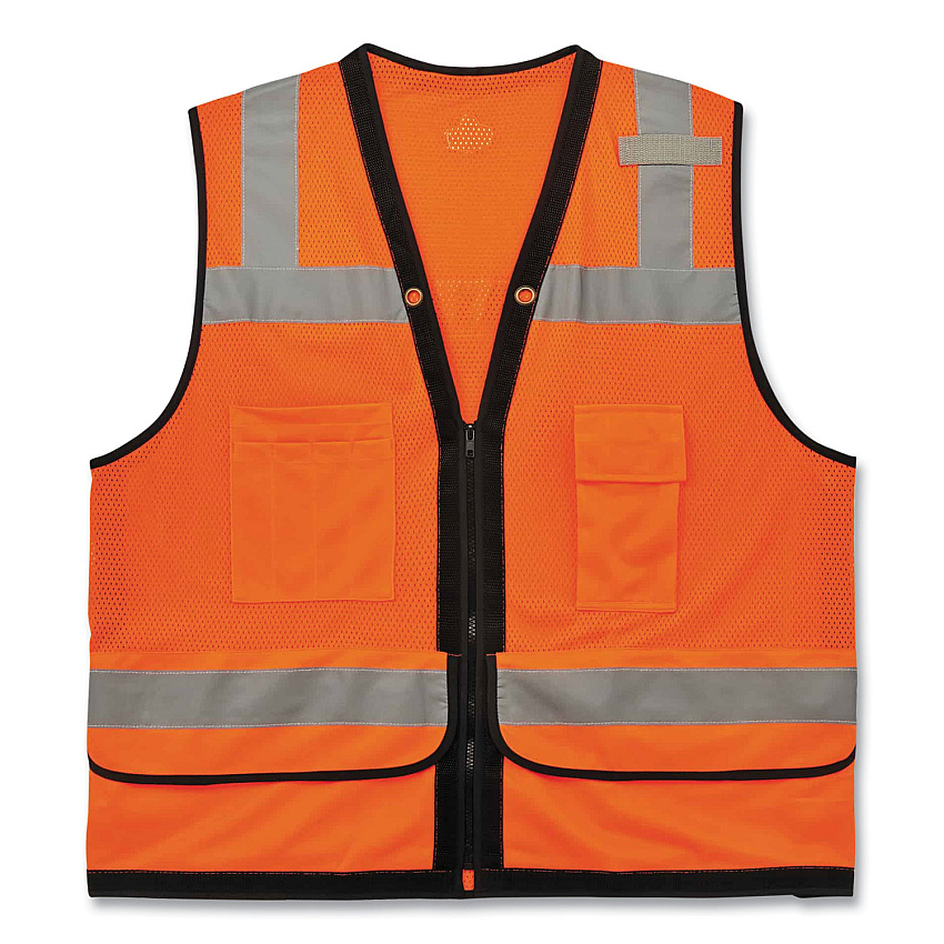 ergodyne GloWear 8253HDZ Class 2 Heavy-Duty Mesh Surveyors Vest, Polyester, 2X-Large/3X-Large, Orange (EGO23317)