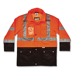 ergodyne GloWear 8386 Class 3 Hi-Vis Outer Shell Jacket, Polyester, Large, Orange (EGO25464)