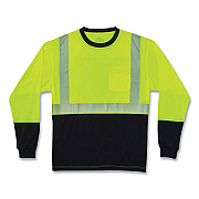 ergodyne GloWear 8281BK Class 2 Long Sleeve Shirt with Black Bottom, Polyester, 5X-Large, Lime (EGO22639)
