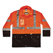 ergodyne GloWear 8386 Class 3 Hi-Vis Outer Shell Jacket, Polyester, Small, Orange (EGO25462)