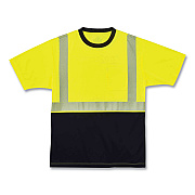 ergodyne GloWear 8280BK Class 2 Performance T-Shirt with Black Bottom, Polyester, 5X-Large, Lime (EGO22539)