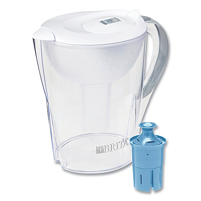 Brita Pacifica Pitcher with Longlast+ Filter, 0.63 gal, White/Clear (CLO36515)
